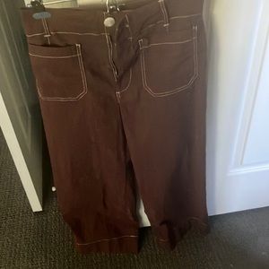 Collette purple/ brown petite 28 inch crop pants